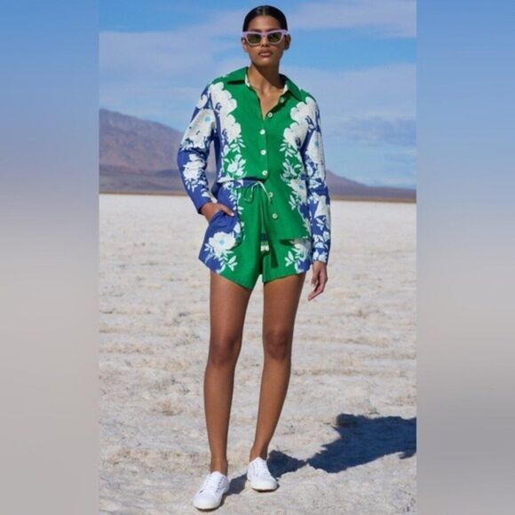 FarmRio Soft Garden Linen Blend Floral Shirt, NWT, Size XL - Picture 15 of 16